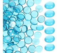 HEMOTON Jarra Decorativa de Piedras de Vidrio Azul para Fogatas Naturales y Decoraciones de Acuario, Multiusos y Exquisitamente Elaboradas en Bolsa de 1kg