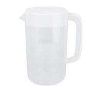 HEMOTON Jarra para bebidas con tapa, 4 litros, de plástico, transparente, grande, para zumo de agua fría, para fiestas, hogar, cocina, con escala y mango cómodo