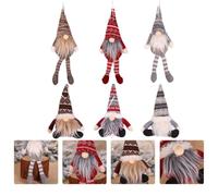HEMOTON Juego de 6 Adorables Muñecos Navideños sin Rostro de Tela Tejida Roja Buena Elasticidad y Ductilidad para Decoración Residencial y Comercial Varios Estilos
