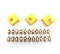 HEMOTON Juego de Boquillas Puntiagudas para Impresora 3d, Boquilla Puntiaguda Mk8 de 1,75mm, Silicona y Latón, Amarillo, Kit de 2 a 10 Piezas con Funda Protectora de Silicona Resistente