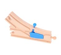 HEMOTON Juego de Pistas de Madera para Trenes, Accesorio de Vía Azul para Niños, Pista de Cambio de Carril, Juguete Educativo para Desarrollo Motor y Construcción Creativa, Adecuado
