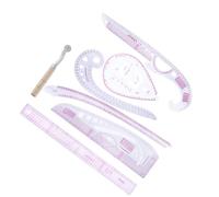 HEMOTON Juego de Reglas 7 Piezas para Diseño de Ropa y Corte Manual Patronaje de Plástico Incluye Curvas para Dobladillo, Puños, Cuello y Bolsillo