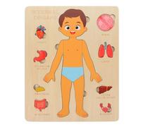 HEMOTON Juego de Rompecabezas de Cuerpo Humano de Madera, Material Didáctico de Aprendizaje Temprano Órganos Desmontables, Educativo para Jardín de Infantes y Reconocimiento Corporal