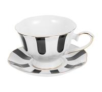 HEMOTON Juego de Taza de Café y Té de Cerámica Estilo Retro Vintage, Set de 1 con Platillo, Adecuado para Tardes de Té en Familia Entretener Invitados