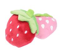 HEMOTON Juguete Chirriante de Felpa 2 Piezas Forma de Fruta para Mascotas | Rojo y Rosa, para Gatos y Perros, Reduce Aburrimiento y Conducta Destructiva, Uso en Juego