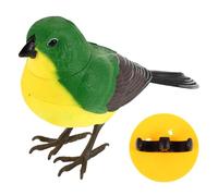 HEMOTON Juguete Eléctrico de Pájaro Que Imita Canto Realista, Figura de Plástico Verde sin Pilas, Adorno Interactivo Decoración de Mascotas Electrónicas