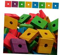 HEMOTON Juguetes Masticables para Loros Chips De Madera Multicolor, Accesorio Seguro para Rechinar Dientes, 100 Piezas para Entretenimiento y Cuidado Dental De Mascotas