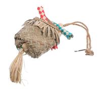 HEMOTON Juguetes Naturales para Loros Corteza Tejida Masticable Juguete Colgante para Jaula para Pájaros Que Busca Alimento Casa