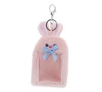 HEMOTON Kawaii Card Holder con Diseño de Conejo de Peluche Porta Tarjetas Fotográficas y Credenciales Colgante Adorable para Niñas Mujeres y Fans de K-Pop Estilo Coreano Versátil y