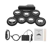 HEMOTON Kit De Batería Electrónica Portátil Enrollable Usb, Pad De Práctica Silencioso Metrónomo Integrado Para Adultos y Niños, Batería Digital Ligera Para Estudiar y Tocar Instrumentos Musicales