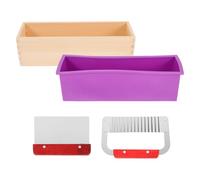 HEMOTON Kit de Moldes Rectangulares para Jabón Hechos a Mano Caja de Madera y Cortador de Acero Inoxidable para Manualidades DIY y Horneado Creativo
