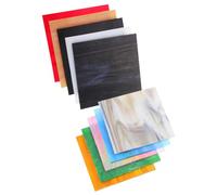 HEMOTON Lámina de Vidriera Cuadradas, 10 Piezas para Manualidades DIY | Mica Translúcida, Efecto Ondas de Agua, Brillo Facetado, para Lámparas, Decoración y Proyectos Creativos Color Aleatorio