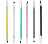 HEMOTON Lápices para Dibujo Eternos sin Afilar 6 Piezas Lápices sin Tinta de Madera Borrado Fácil Aptos para Estudiantes y Artistas Colores Aleatorios Escritura y Color Aleatorio