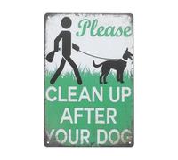 HEMOTON Letrero con texto en inglés «Please Clean Up After Your Dog», no se ensucia el perro, resistente al viento y al agua, fácil de instalar, para jardín al aire libre, césped, 20 x 30 cm