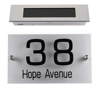 HEMOTON Luz Solar para Placa de Puerta Número de Casa Lámpara LED 18 Luces Bicolor Luz Solar para Señal de Dirección Exterior Iluminación Automática para Jardín y Patio