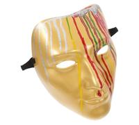 HEMOTON Máscara Veneciana de Cara Completa para Hombre Halloween Diseño Pintado Antiguo Color Dorado Mascarilla para Adultos para Fiesta de Mascarada y Disfraz