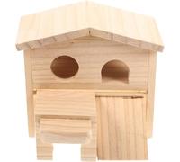 HEMOTON Mi Vecino Casa De Madera para Hámster Castillo De Múltiples para Ratas Casita De Juguete para Mascotas Suministros para Jaulas De Chinchilla