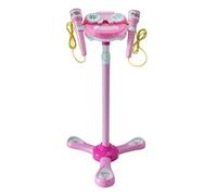 HEMOTON Micrófono de Juguete Musical para Niños y Niñas Amplificación y Conexión Móvil, Micrófono Doble de Plástico Luces, Adecuado para Juegos y Aprendizaje
