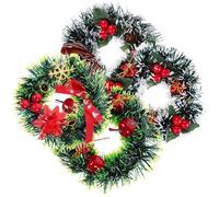 HEMOTON Mini Guirnalda Navideña de 12 Cm de Plástico, 4 Piezas para Decoración Interior y Chimenea, Accesorio Versátil para Ambiente Festivo de Navidad Varios Estilos