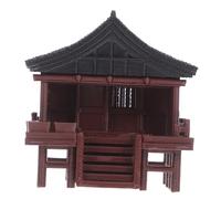 HEMOTON Miniature Chinese Pavilion Ornament Vintage Plastic Micro Landscape Sculpture Zen Garden Accessories For Desk Fish Tank Home Decoration