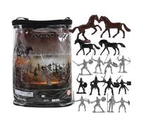 HEMOTON Modelo de Caballeros y Caballos Miniatura para Niños, Figuras de Soldados Medievales, 52 Piezas, Plástico Duradero, Decoración de Micropaisajismo y Juegos de rol