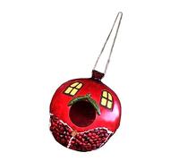 HEMOTON Nido Colgante De Resina para Exteriores Casita De Pájaros De Forma De Granada Roja para Jardín