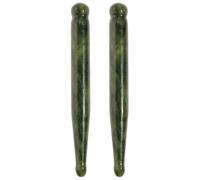 HEMOTON Palo de Masaje Facial de Jade Auténtico 2 Piezas, Herramienta de Acupuntura para Puntos de Presión, Masajeadores Musculares para Rostro y Ojos, Adecuado para Spa y Cuidado Facial