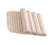 HEMOTON Pañales Reutilizables para Bebés, 4 Piezas, Algodón Orgánico Marrón, Absorbentes de 3 Niveles un Sueño Seguro