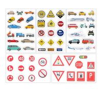 HEMOTON Pegatinas de Carretera de Papel para Vehículos y Cuadernos, Seguras Diseño Diverso, Ideales para Educación y Modelos de Carretera