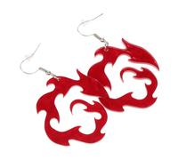 HEMOTON Pendientes Colgantes de Dragón en Forma de Fuego para Mujer Joyería Acrílica de Color Rojo Diseño Ígneo para Fiesta o Uso Diario
