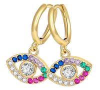 HEMOTON Pendientes Colgantes de Ojo Turco para Mujer Cristales de Imitación Diseño Moderno y Colorido Joyería de Oreja Adecuado para Bodas Festivales y Uso Diario