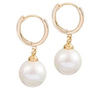 HEMOTON Pendientes Colgantes de Perlas para Mujer Aros Dorados Perlas Pequeñas Pendientes de Aleación Ligera y Diseño Seguro Joyería Elegante para Uso Diario y Ocasiones Obsequios