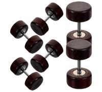 HEMOTON Pendientes de Botón para Hombre Imitación Dilatación Mancuerna Madera 8Mm Marrón Set de 6 Piezas Acero Inoxidable Accesorios de Moda Casual