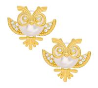 HEMOTON Pendientes de Perlas para Mujer Búho Pequeños Creativos Joyería de Moda Diaria Obsequio Niñas y Mujeres Delicados