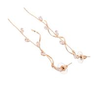 HEMOTON Pendientes Largos de Flecos con Pedrería Brillante Pendientes Colgantes para Mujer Joyería para Fiesta Boda Accesorios Elegantes para Eventos Formales