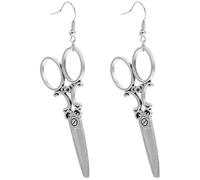 HEMOTON Pendientes Tijeras Creativos Colgantes para Mujer, Joyas Delicadas de Plata Vintage, Accesorios de Moda para Fiestas y Uso Diario, Diseño Triangular Único