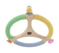 HEMOTON Percha Giratoria para Pájaros Juguete Interactivo, Soporte de Madera Multicolor (Verde, Azul, Amarillo) para Jaulas de Loros, Periquitos y Cotorras, Accesorio para Enriquecimiento