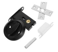 HEMOTON Pestillo de Seguridad para Puerta, Manija de Tiro Oculta de Acero Inoxidable, Anillo de Tracción Doble Cara, Rosca 4mm, Negro, para Hogar y Varias Puertas y Ventanas