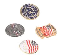 HEMOTON Pines de Solapa Conmemorativos del Día de Veteranos de Estados Unidos 4 Piezas Broches Patrióticos con Bandera Americana Accesorios para Trajes y Bufandas Recuerdo del 250º