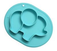 HEMOTON Plato Dividido De Para Bebés Utensilios De Comida Ecológicos y Divertidos Base Antideslizante Para Comer Azul