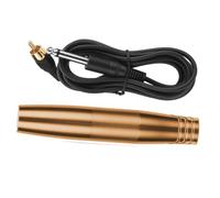 HEMOTON Pluma de Tatuar Giratoria Portátil de Aleación de Aluminio Rosa Dorado Máquina Compacta Doble Cabezal Intercambiable y Conexión Rca Herramienta Resistente para Líneas y Diseños
