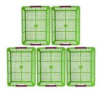 HEMOTON PP 5 Piezas Cesta Rectangular de Almacenamiento Versátil sin Rebabas Color Verde para Juguetes y Documentos para Hogares y Escuelas