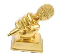 HEMOTON Premio Musical para Niños De Resina Decorativo Color Dorado, Trofeo Artístico Diseño De Micrófono, Adecuado para Fiestas y Competencias Infantiles