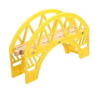 HEMOTON Puente de Juguete de Vías de Tren de Madera y Plástico, Accesorio Modular Resistente para Niños, Diseño Interactivo Que Fomenta Creatividad y Pensamiento Lógico