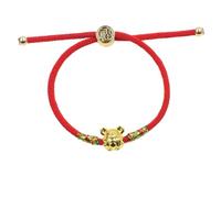 HEMOTON Pulsera Ajustable de Hilo Rojo Trenzado para Mujer Pulsera de Cuerda Roja para Amantes Dijes Rata Símbolo de Buena Suerte y Protección contra Energía Negativa Obsequio Adecuado