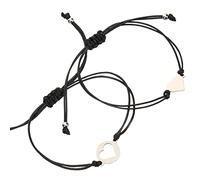 HEMOTON Pulsera Madre Hija de Acero Inoxidable y Cuerda Negra Diseño de Corazón Ahuecado, Par de Pulseras a Juego para Mujer, Obsequio Especial para Madres E Hijas