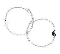 HEMOTON Pulsera para Parejas Yin Yang de Acero Inoxidable, Pulseras a Juego Unisex Resistentes al Desgaste, Diseño Tai Chi Doble para Uso Diario y Obsequio Original de Armonía