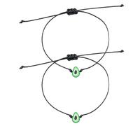 HEMOTON Pulseras Amistad Ajustables de Cuerda Encerada Pulseras Trenzadas a Mano Diseño de Aguacate Juego de 2 para Obsequio Adecuado para Mujeres y Amigos
