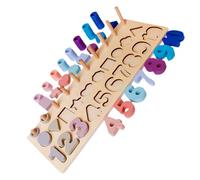 HEMOTON Puzzle Montessori de Madera para Pequeños Números Formas Geométricas y Colores Pastel Juguetes Educativos para Desarrollo Cognitivo y Coordinación Óculo-Manual Edad Preescolar