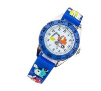 HEMOTON Reloj de Pulsera para Niños Patrón Creativo de Excavadora, Cuarzo y Silicona, Diseño Azul Divertido para Ayudar Niños a Aprender la Hora